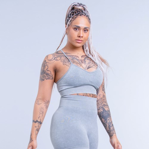 DFYNE Valkyrie Acid Wash Sports Bra Zielone | 0972NQIJB