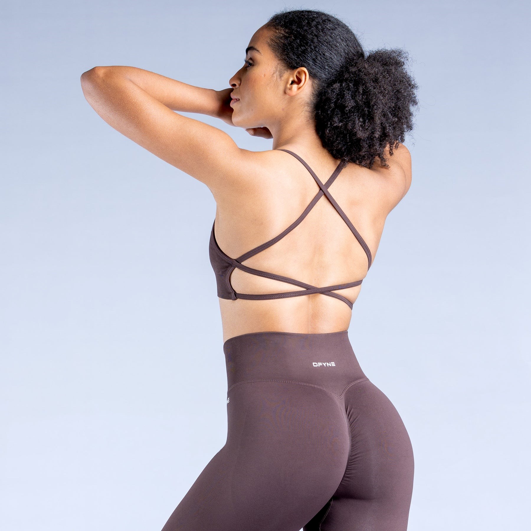 DFYNE Dynamic Backless Sports Bra Czekolada Brązowe | 8195MDERU