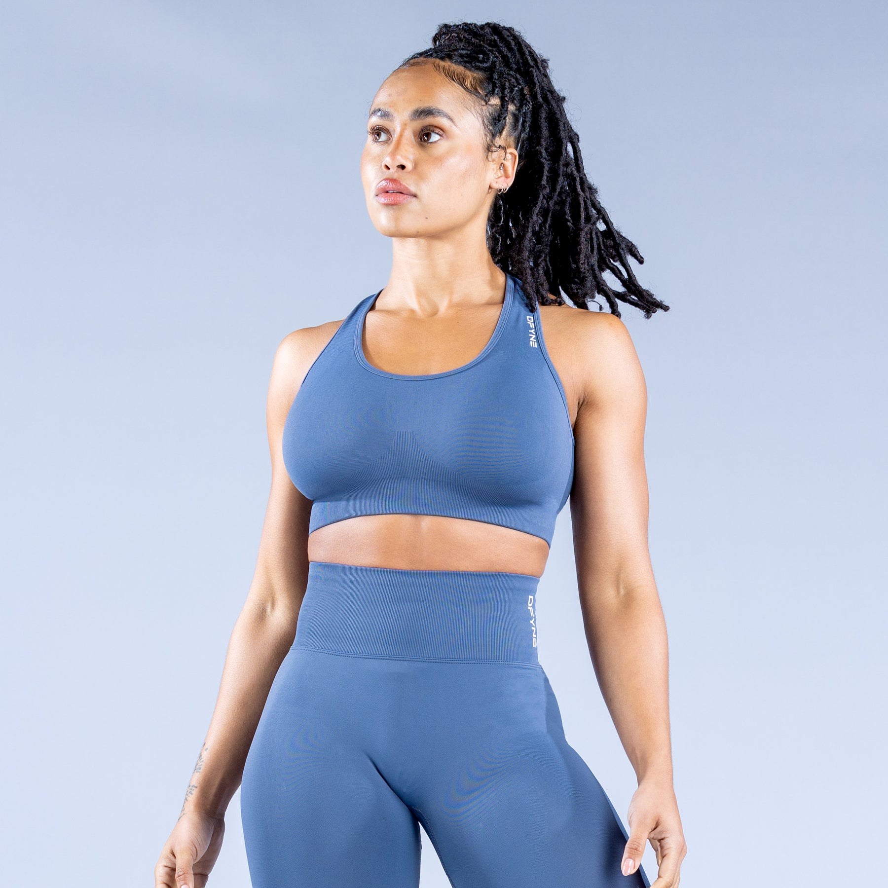 DFYNE Dynamic Sports Bra Ciemny Niebieskie | 8256TGHEU