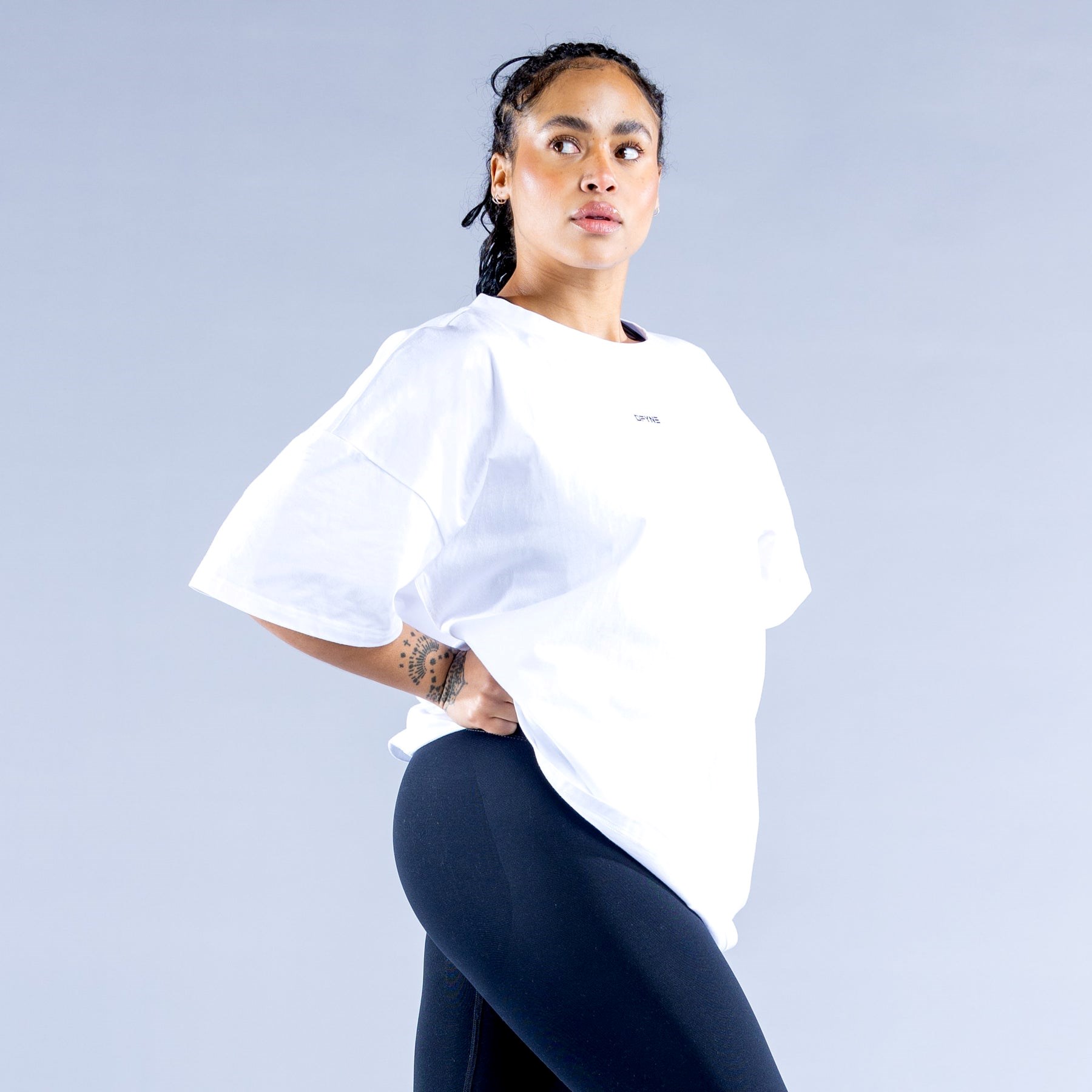 DFYNE Luxe Revive Oversized T Białe | 6023CSGAE