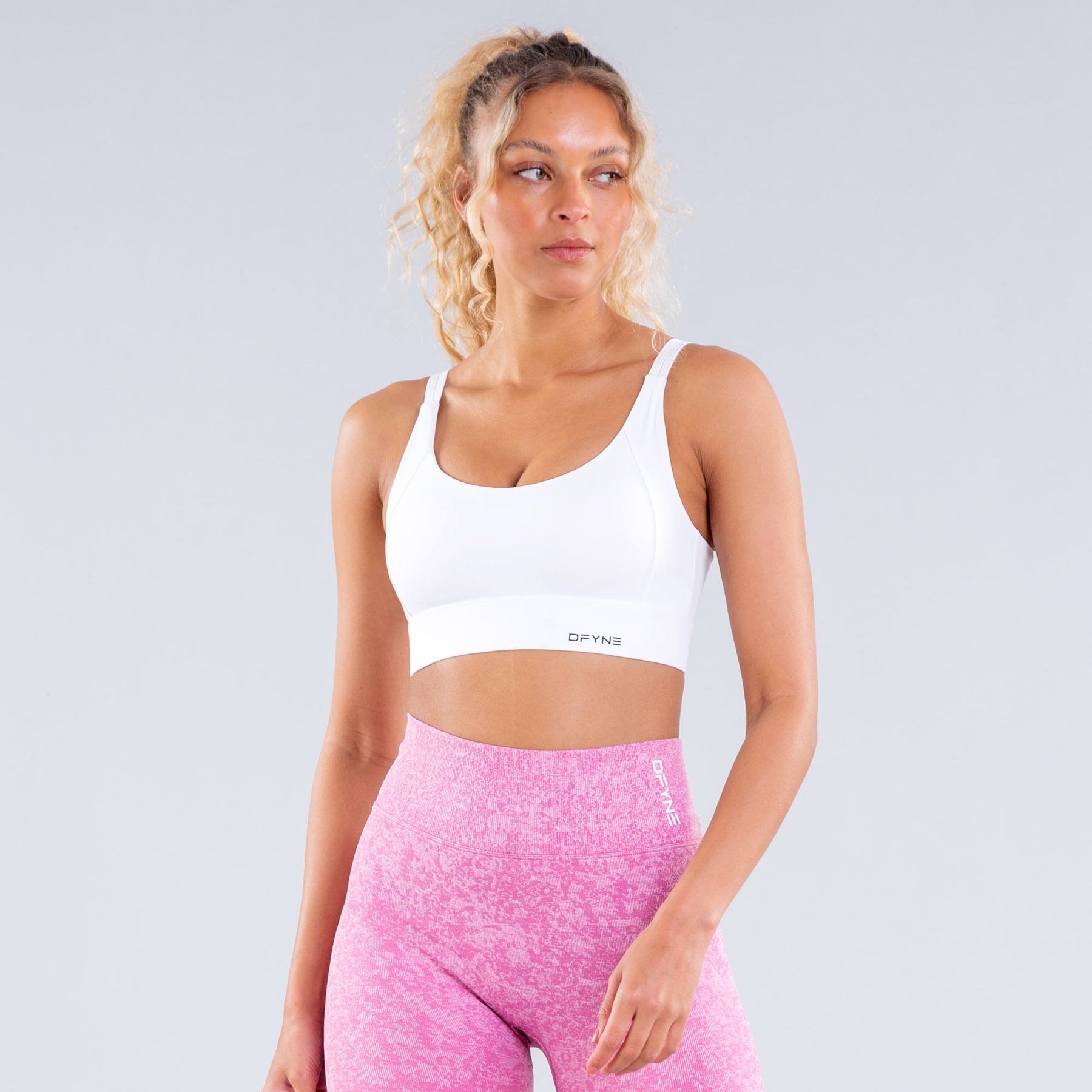 DFYNE Origin High-Support Sports Bra Białe | 2396HDLEZ