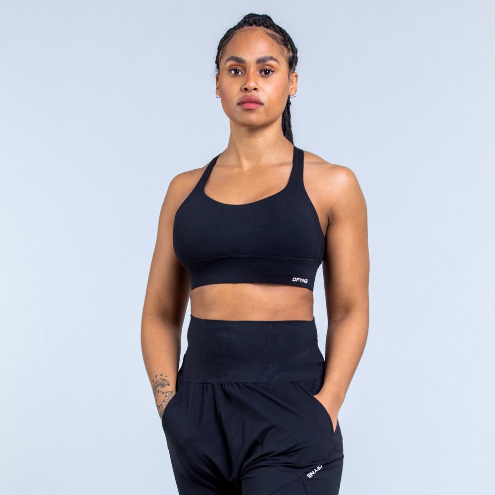 DFYNE Origin Medium-Support Sports Bra Czarne | 0576WPIEX