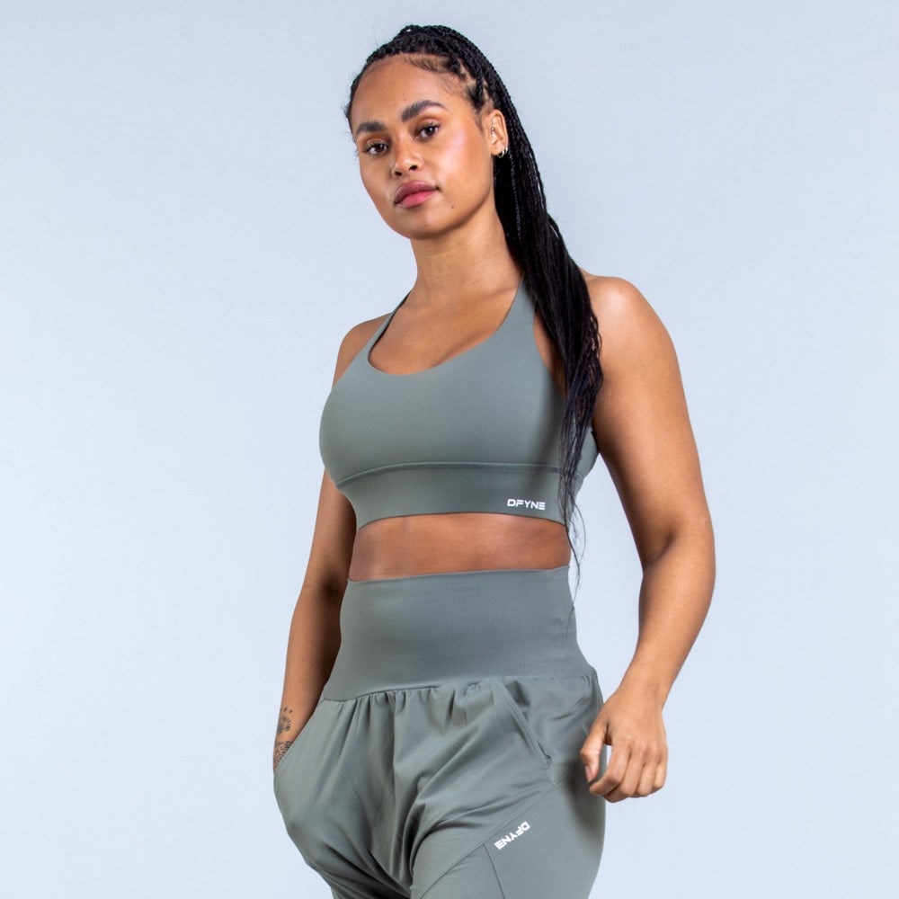 DFYNE Origin Medium-Support Sports Bra Zielone | 6983SPQZM