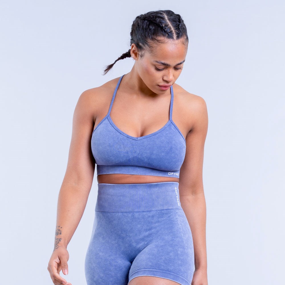 DFYNE Valkyrie Acid Wash Sports Bra Jasny Niebieskie | 7658JIROB